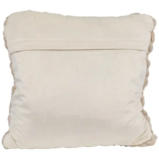 Northlight 16" Khaki Jumbo Knit Square Throw Pillow with Velvet Back Beige {6}