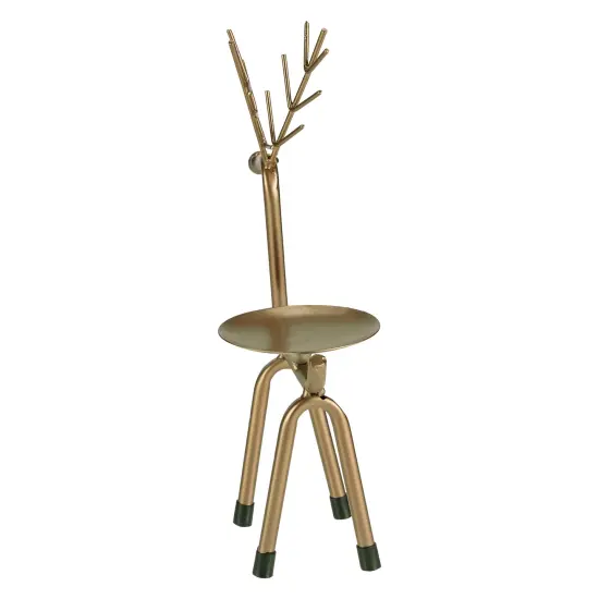 Northlight 10.25" Small Bronze Reindeer Christmas Pillar Candle Holder {7}