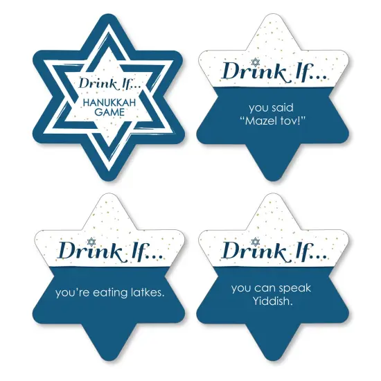 Big Dot of Happiness Drink If Game - Happy Hanukkah - Chanukah Party Game - 24 Count {1}