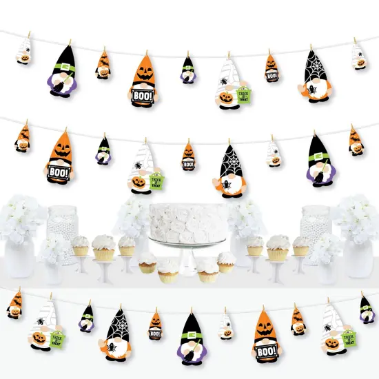 Big Dot of Happiness Halloween Gnomes - Spooky Fall Party DIY Decorations - Clothespin Garland Banner - 44 Pieces {1}
