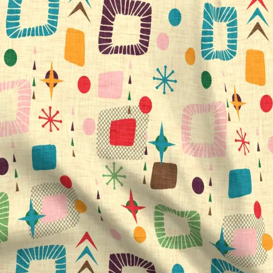 Various Fabrics by the Yard or Fat Quarter Retro Mod Mid Century Modern 1950S Geometric Atomic Colorful Midcentury Custom Printed Fabric by Spoonflower {5}