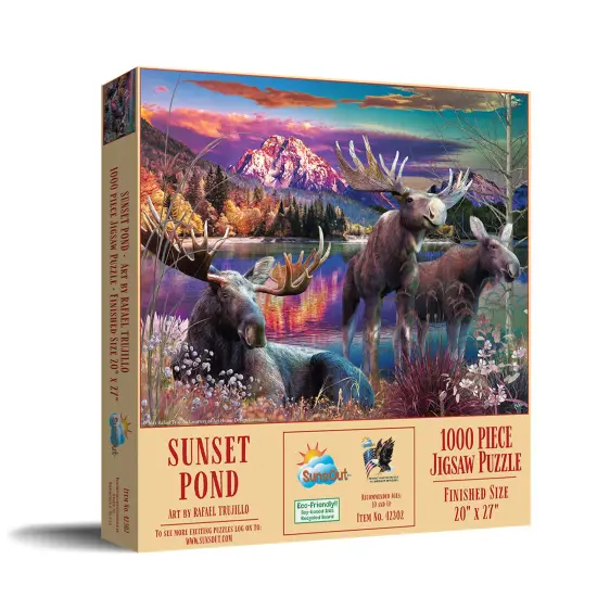 Sunsout Sunset Pond 1000 pc Jigsaw Puzzle 42302 {3}