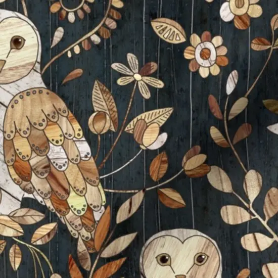 Various Fabrics by the Yard or Fat Quarter Barn Owl Collage Large Owls Wood Nature Night Modern Farmhouse Custom Printed Fabric by Spoonflower {7}