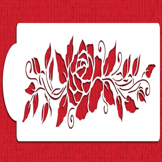 Rose Cake Stencil Tier #2 | C562 by Designer Stencils | Cake Decorating Tools | Baking Stencils for Royal Icing, Airbrush, Dusting Powder | Reusable Plastic Food Grade Stencil for Cakes | Easy to Use & Clean Cake Stencil {6}