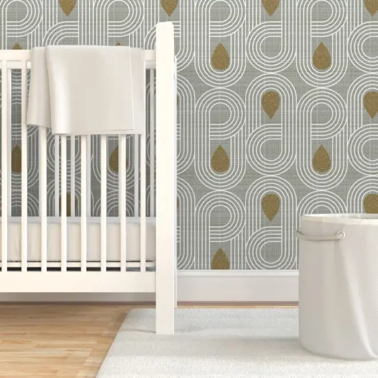 Pre-Pasted Wallpaper 2FT Wide Mid Century Modern Retro Inspired Atomic Era 1950S 1960S Look Custom Pre-pasted Wallpaper by Spoonflower {7}