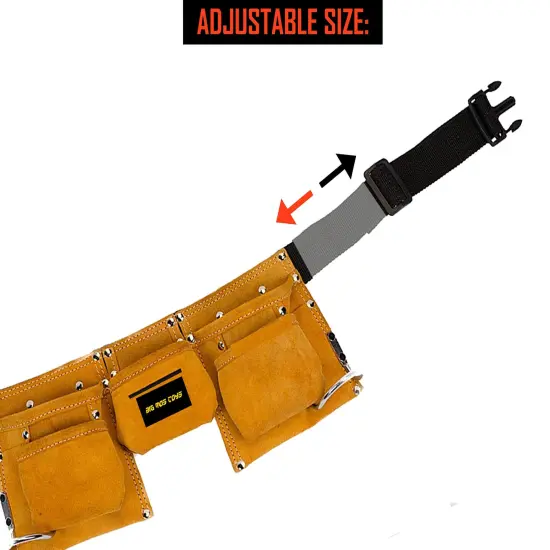 Big Mo's Toys Tool Belt - Kids Brown Faux Suede Pretend Play Belt for Tools with Adjustable Strap {3}