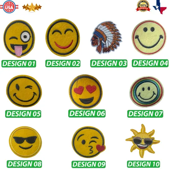 Enhance Your Style with Emoji Patches for Clothes|Customs, Patchwork or gift and personalize patch for clothes | Fun and Expressive Embroidered Designs | RADYAN&reg; {6}