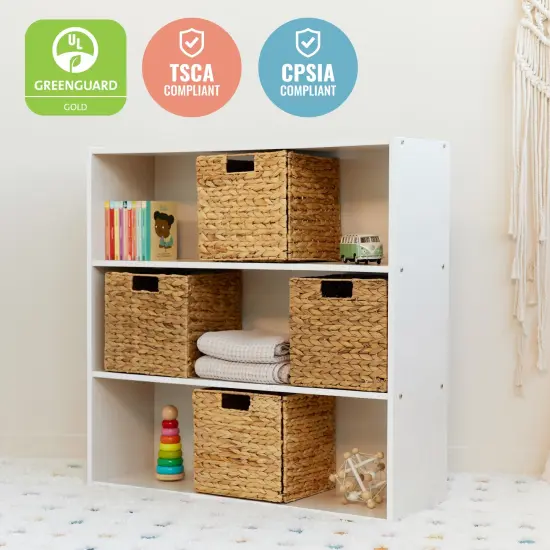 Streamline 3-Shelf Storage Cabinet with Back, 36in High White Wash {4}