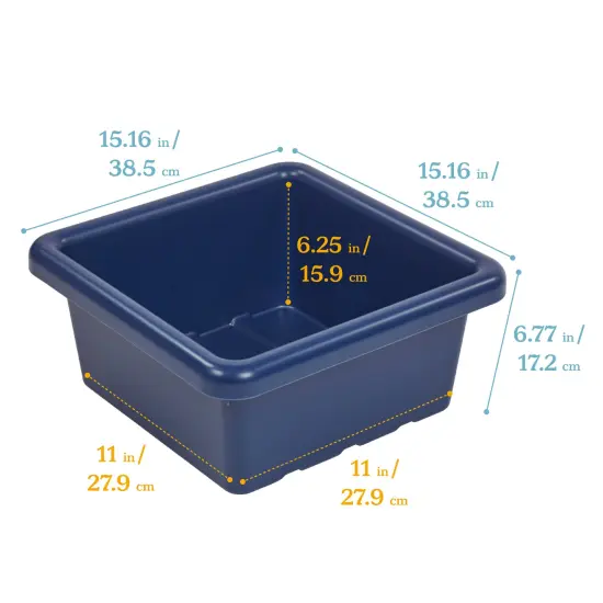 Square Bin with Lid, Storage Containers, 2-Pack Navy {2}