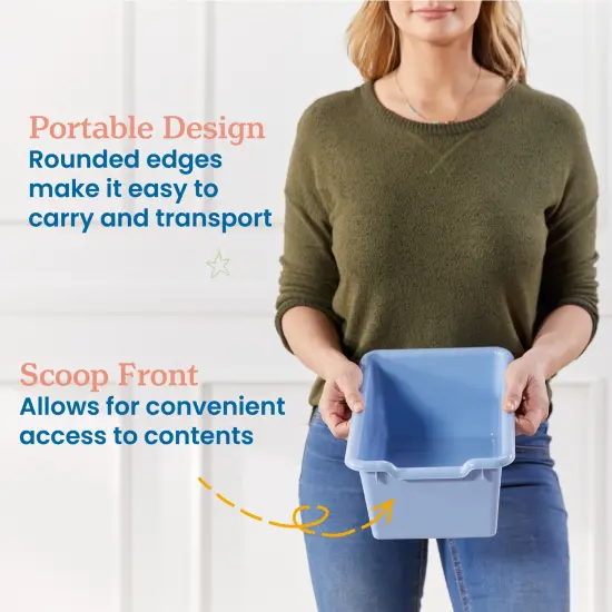 Scoop Front Storage Bins, Multipurpose Organization, 20-Pack Powder Blue {4}