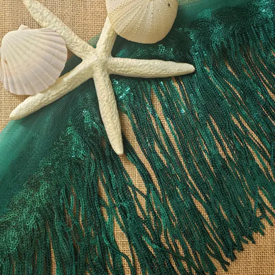 5 Yards of Blame Sequined Leaf Vine Fringe | 5 yard cut Silver {4}