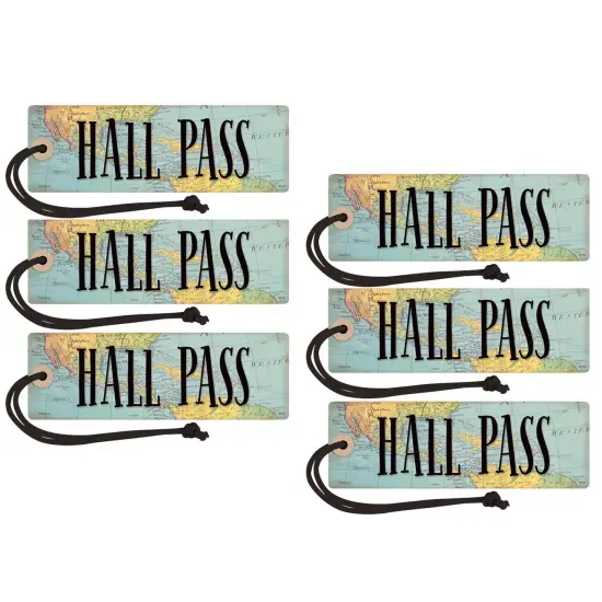 Travel the Map Magnetic Hall Pass, Pack of 6 {1}