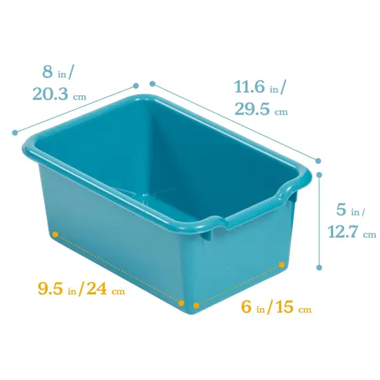 Scoop Front Storage Bins, Multipurpose Organization, 10-Pack Turquoise {2}
