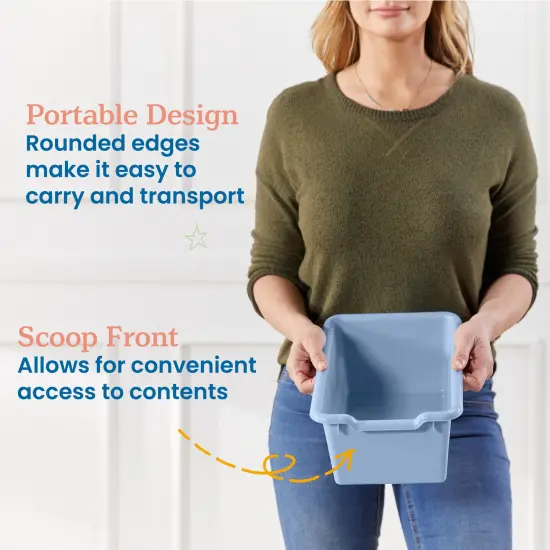 Scoop Front Storage Bins, Multipurpose Organization, 25-Pack Earthtone {4}