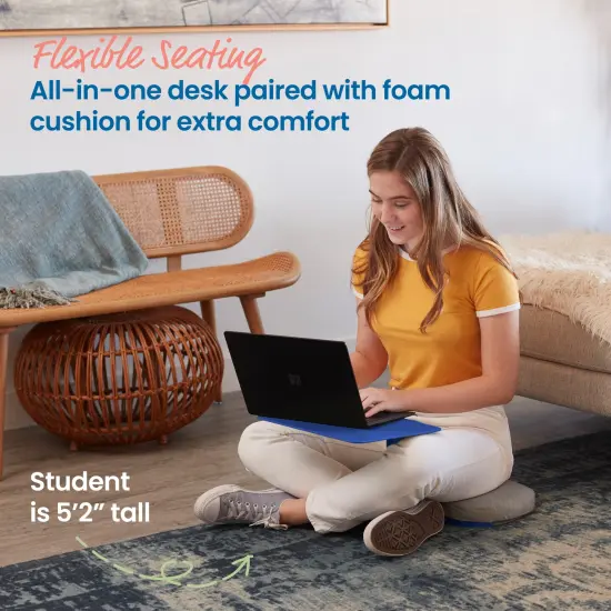 The Surf Portable Lap Desk and Surf Cushion, Flexible Seating Floor Desk with Foam Pad, 1-Pack Blue {3}
