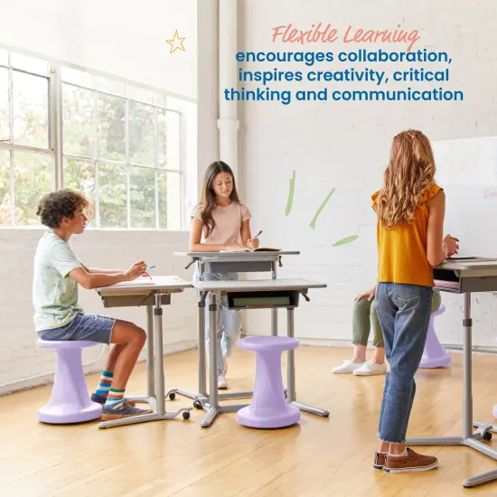 Twist Wobble Stool, 18in Seat Height, Active Seating Light Purple {3}