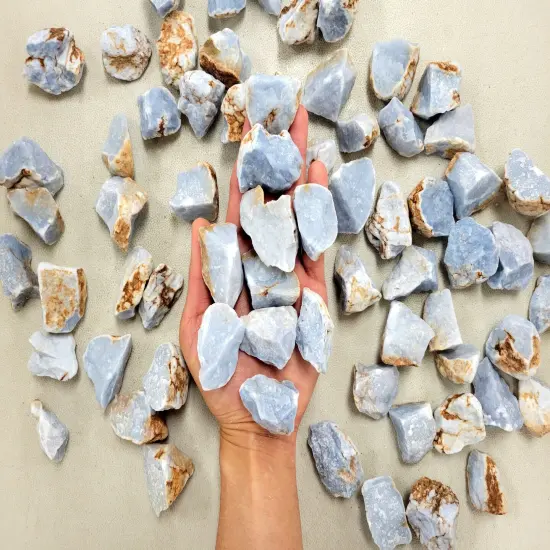 Angelite Crystals Rough Stones Bulk Healing Natural Gemstones {1}