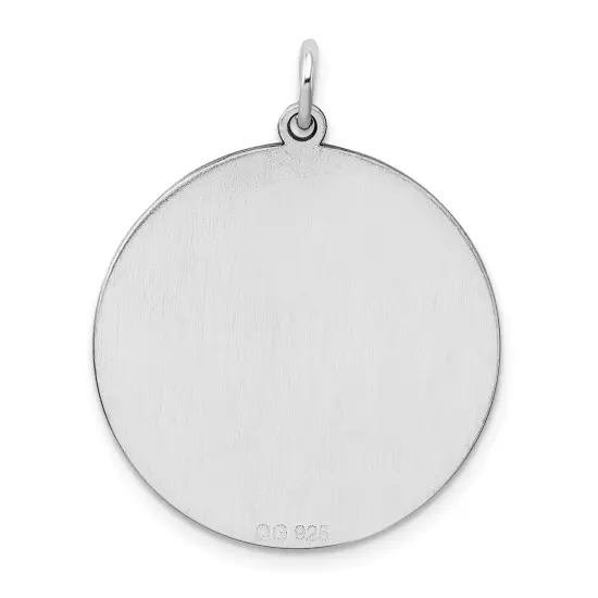 Sterling Silver Disc Round Charm 0.027" 25.2mm Jewerly 29mm x 26mm {3}