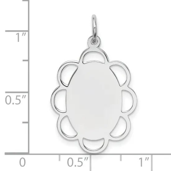 Sterling Silver Disc Charm Jewerly 25mm x 18mm {3}