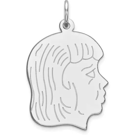 Sterling Silver Girl Charm 0.018" 16.3mm Jewerly 23mm x 16mm {1}