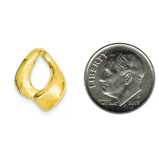 14K Gold Fancy Omega Slide Pendant Charm Jewelry 18mm x 15mm {2}