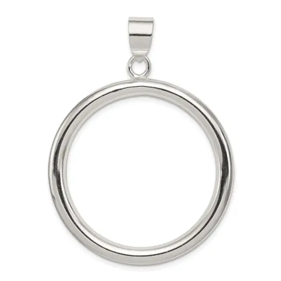 Sterling Silver Circle Pendant Charm Fashion Jewelry 51mm x 38mm {1}