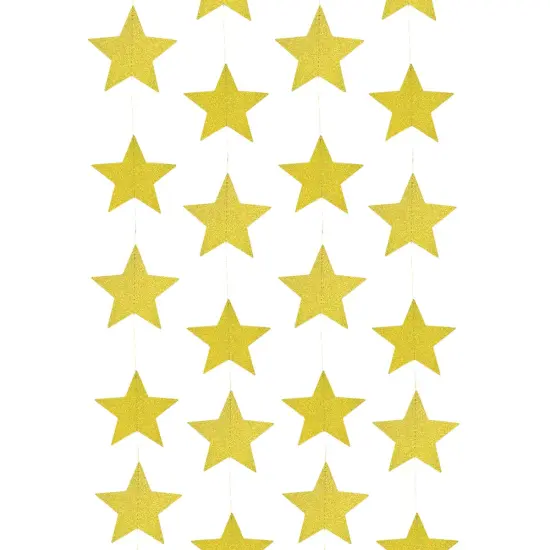 Wrapables 13ft Paper Star Garland Party Decorations (Set of 2), Gold Shimmer {1}