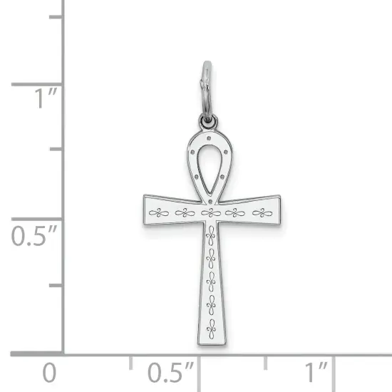Sterling Silver Cross Charm Jewerly 25mm x 14mm {2}