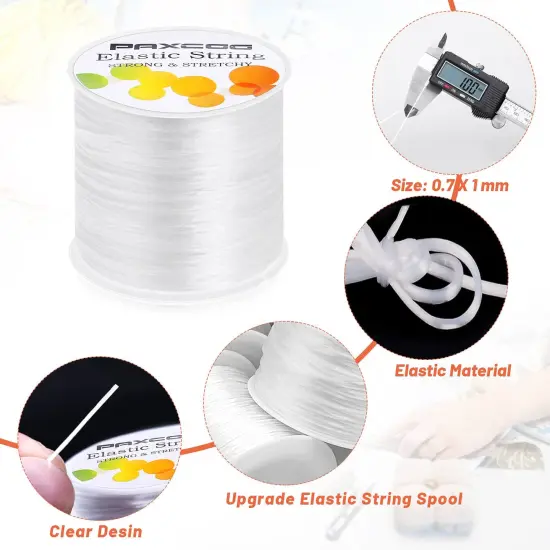 1mm Elastic Bracelet String Cord Stretch Bead Cord for Jewelry and Bracelet Making White {1}