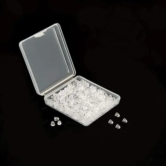 1200 PcsSilicone Earring Backs Earring Backings ,Soft Clear Ear Safety Back Pads Backstops Clutch Stopper Replacement for Fish Hook Earring Studs Hoops, Diameter 4mm {1}