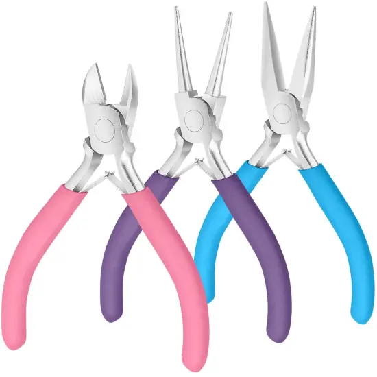 Jewelry Pliers Set by Shynek - Includes Needle Nose Pliers, Round Nose Pliers, and Wire Cutters for Jewelry Making, Repair, Wire Wrapping, Beading, and Crafts {4}