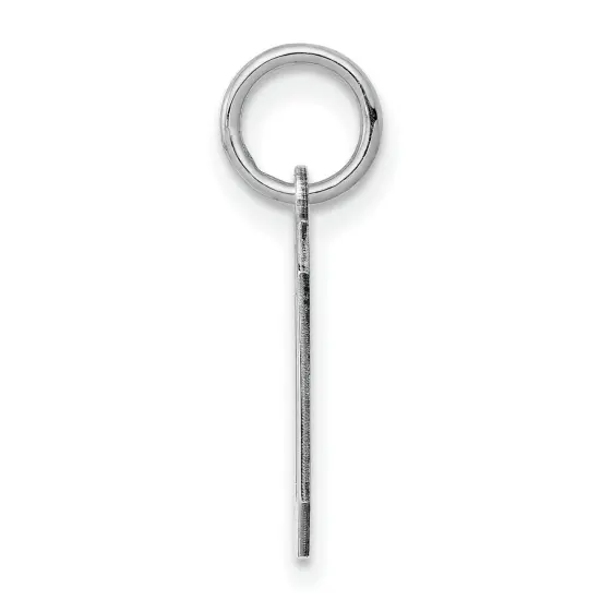 Sterling Silver Small Polished Number 0 Charm Pendant Jewerly 20mm x 4mm {4}