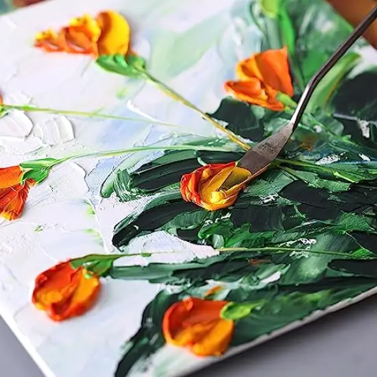 5 Pieces Painting Knives Stainless Steel Spatula Palette Knife Oil Painting Accessories Color Mixing Set for Oil, Canvas, Acrylic Painting Lightwish {4}