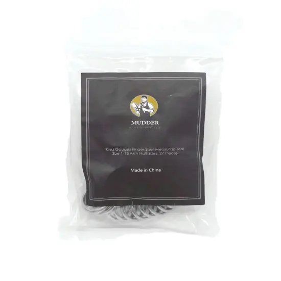 27 Pieces Stainless Steel Finger Sizer Measuring Ring Tool, Size 1-13 with Half Size, {6}