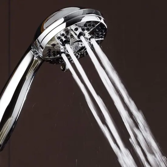 High Pressure 6-Setting 3.5" Chrome Face Handheld Shower with Hose for the Ultimate Shower Experience! Officially Independently Tested to Meet Strict US Quality & Performance Standards! {3}