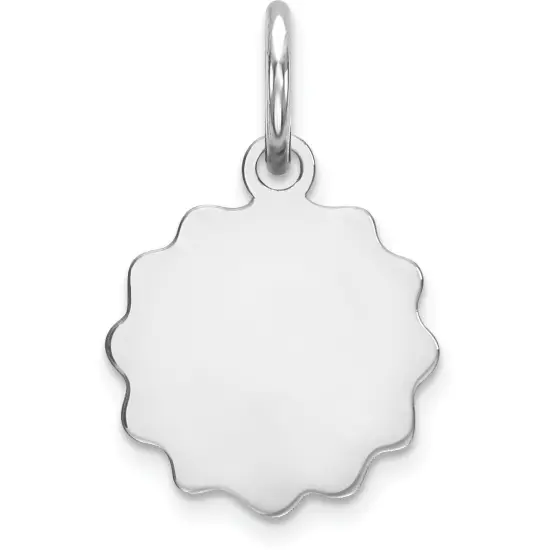 Sterling Silver Disc Charm Jewerly 12mm x 10mm {1}