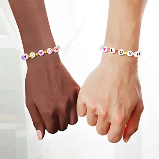 1400 Pieces Letter Beads Kit, 28 Styles Alphabet Beads Colorful Smiley Face Beads Heart Beads for Bracelets and Jewelry Making {4}