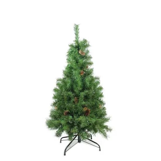 Northlight 4' Dakota Red Pine Full Profile Artificial Christmas Tree with Pine Cones - Unlit Green {1}