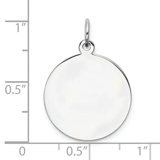Sterling Silver Disc Round Charm 0.027" 17.5mm Jewerly 21mm x 19mm {2}