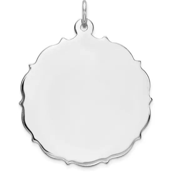 Sterling Silver Disc Charm 0.027" 25.8mm Jewerly 29mm x 26mm {1}