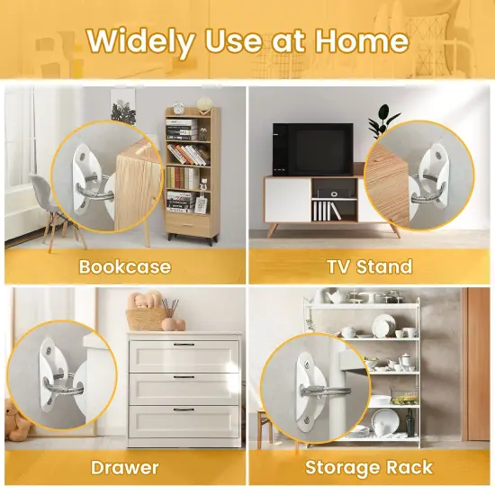 Furniture Anchors (10 Pack) for Baby Proofing, Furniture Straps Anti Tip Furniture Anchor {5}