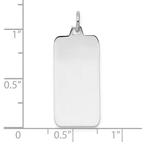 Sterling Silver Disc Rectangle Charm 0.018" 12.6mm Jewerly 33mm x 14mm {4}
