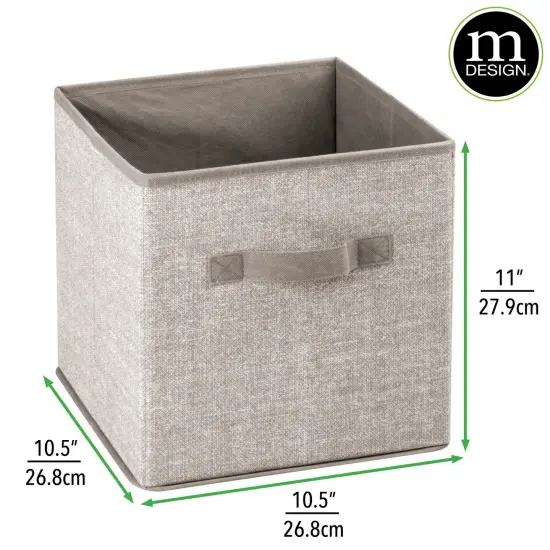 mDesign Small Fabric Closet Organizer Cube Bin with Front Handle {3}