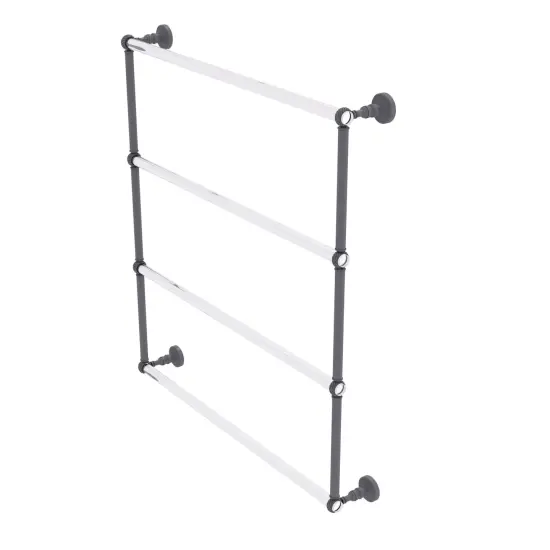 Pacific Grove Collection 4 Tier 30 Inch Ladder Towel Bar With Twisted Accents - Matte Gray {1}