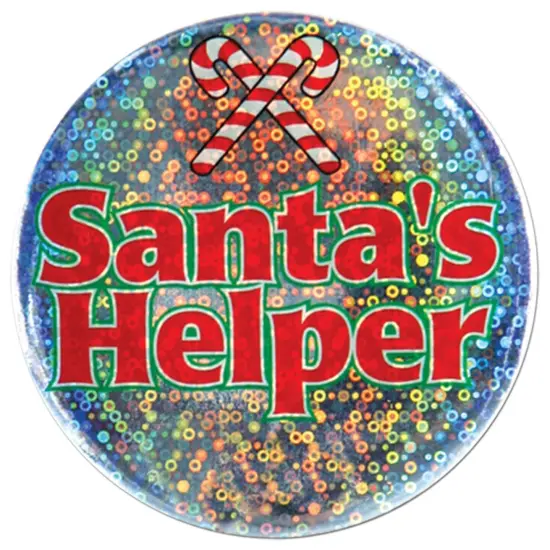 Santa'S Helper Button (Pack Of 12) {1}