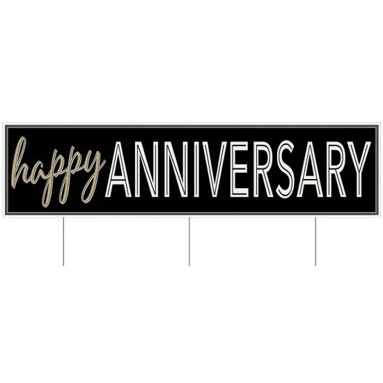 Plastic Jumbo Happy Anniv Yard Sign, (Pack Of 6) {1}
