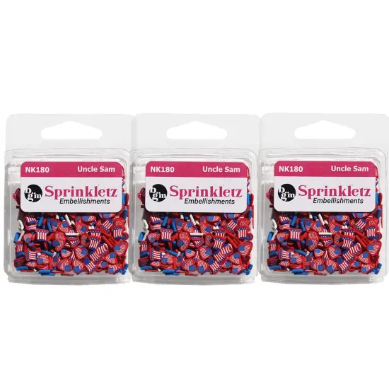 Buttons Galore Sprinkletz DIY Craft Embellishment Polymer Clay Pieces 36 grams - 3 Packs of Uncle Sam {1}