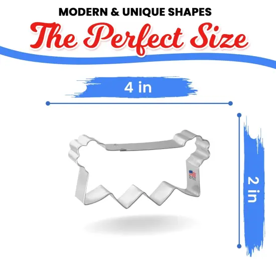 CookieCutter.com Four Flag Banner 4 in Cookie Cutter Baby, Wedding,Tin Plated Steel Made in USA {2}