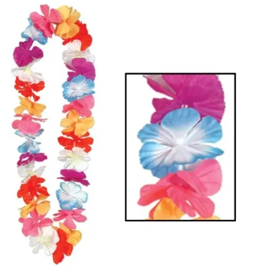 Silk 'N Petals Parti-Color Lei (Pack of 12) {1}