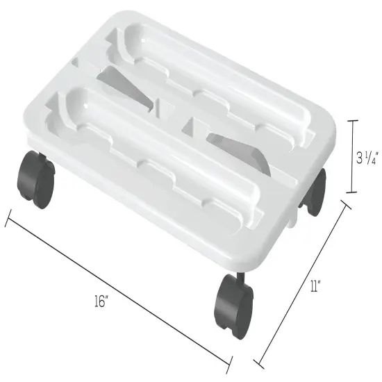 Deflecto Stack N'Go Wheel Base-White {4}
